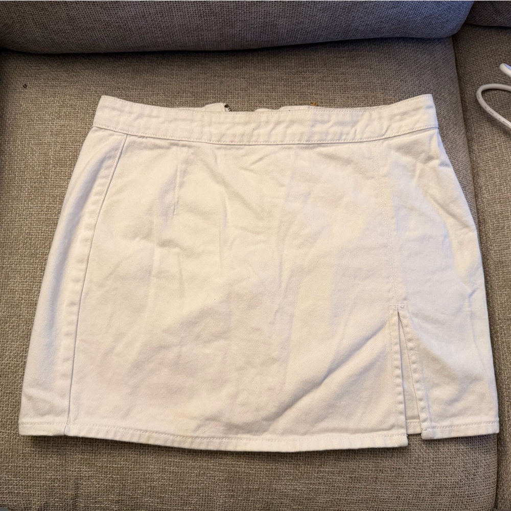 Lioness Crisp White Denim Skirt